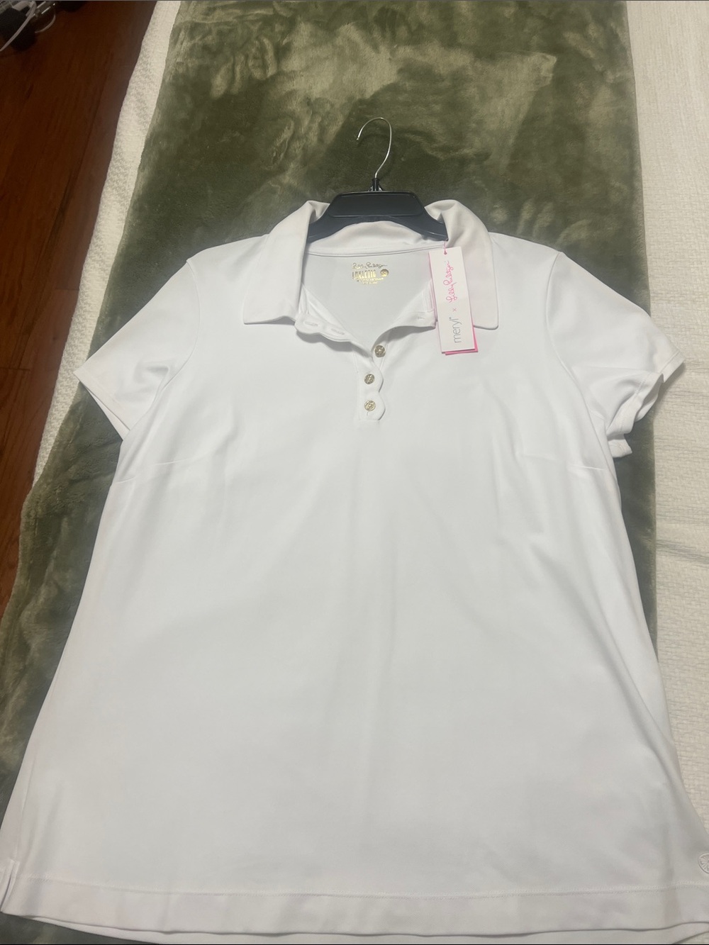 Lilly Pulitzer White Short Sleeve Polo Shirt